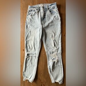 Abercrombie & Fitch The Ankle Straight Ultra High Rise (Curve Love) - Light Wash